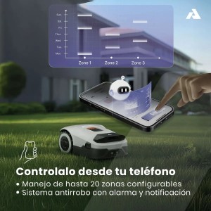 Robot cortacesped inalámbrico Anthbot Genie 1000 con IA hasta 2000m2