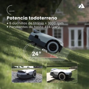 Robot cortacesped inalámbrico Anthbot Genie 1000 con IA hasta 2000m2